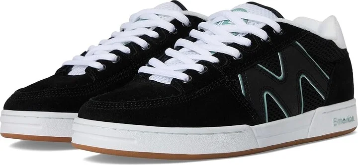 Emerica OG-1 Men's Shoes Black/White/Green : 9 D - Medium, Mesh/Suede