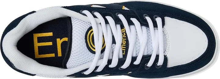 Emerica OG-1 Men's Shoes Navy/White/Yellow : 9.5 D - Medium, Mesh/Suede - Image 2