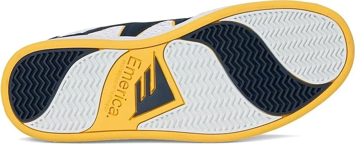 Emerica OG-1 Men's Shoes Navy/White/Yellow : 9.5 D - Medium, Mesh/Suede - Image 3