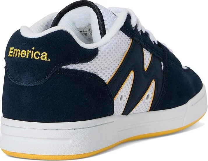Emerica OG-1 Men's Shoes Navy/White/Yellow : 9.5 D - Medium, Mesh/Suede - Image 4