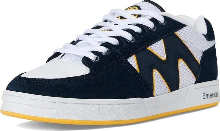 Emerica OG-1 Men's Shoes Navy/White/Yellow : 9.5 D - Medium, Mesh/Suede - Image 5