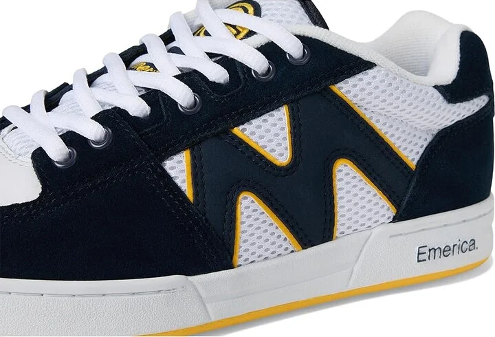 Emerica OG-1 Men's Shoes Navy/White/Yellow : 9.5 D - Medium, Mesh/Suede - Image 7