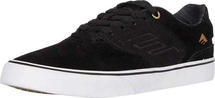 Emerica The Low Vulc Men's Shoes Black/Gold/White : 6 D - Medium, Suede/Textile - Image 2
