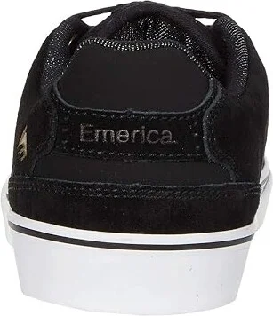 Emerica The Low Vulc Men's Shoes Black/Gold/White : 6 D - Medium, Suede/Textile - Image 5