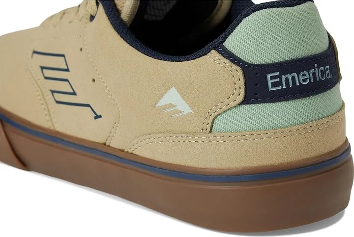 Emerica The Low Vulc Men's Shoes Tan/Blue/Green : 10.5 D - Medium, Suede/Textile - Image 7
