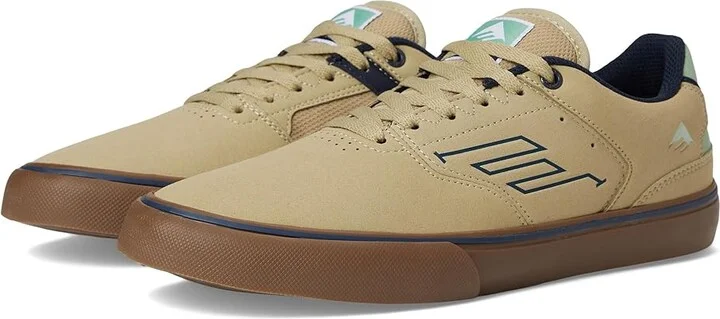 Emerica The Low Vulc Men's Shoes Tan/Blue/Green : 10.5 D - Medium, Suede/Textile