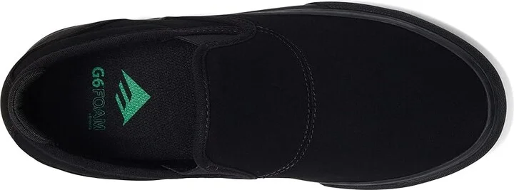 Emerica Wino G6 Slip-On Men's Skate Shoes Black 2 : 10 D - Medium, Suede/Canvas - Image 2