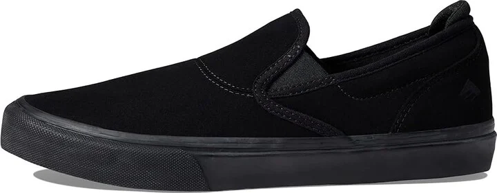 Emerica Wino G6 Slip-On Men's Skate Shoes Black 2 : 10 D - Medium, Suede/Canvas - Image 6