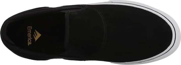 Emerica Wino G6 Slip-On Men's Skate Shoes Black/White/Gold : 10 D - Medium, Suede/Canvas - Image 3