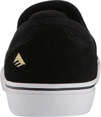 Emerica Wino G6 Slip-On Men's Skate Shoes Black/White/Gold : 10 D - Medium, Suede/Canvas - Image 5