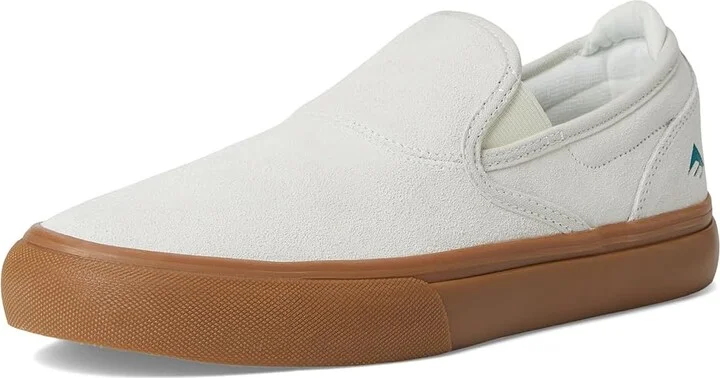 Emerica Wino G6 Slip-On Men's Skate Shoes White/Tan : 7.5 D - Medium, Suede/Canvas - Image 5