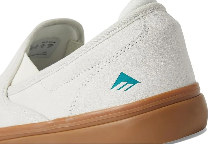 Emerica Wino G6 Slip-On Men's Skate Shoes White/Tan : 7.5 D - Medium, Suede/Canvas - Image 7