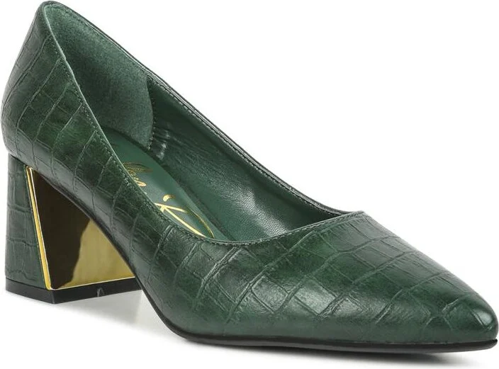 Emersyn Croc Block Heel Pump - Image 2