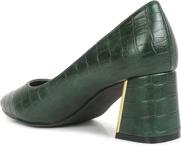 Emersyn Croc Block Heel Pump - Image 3