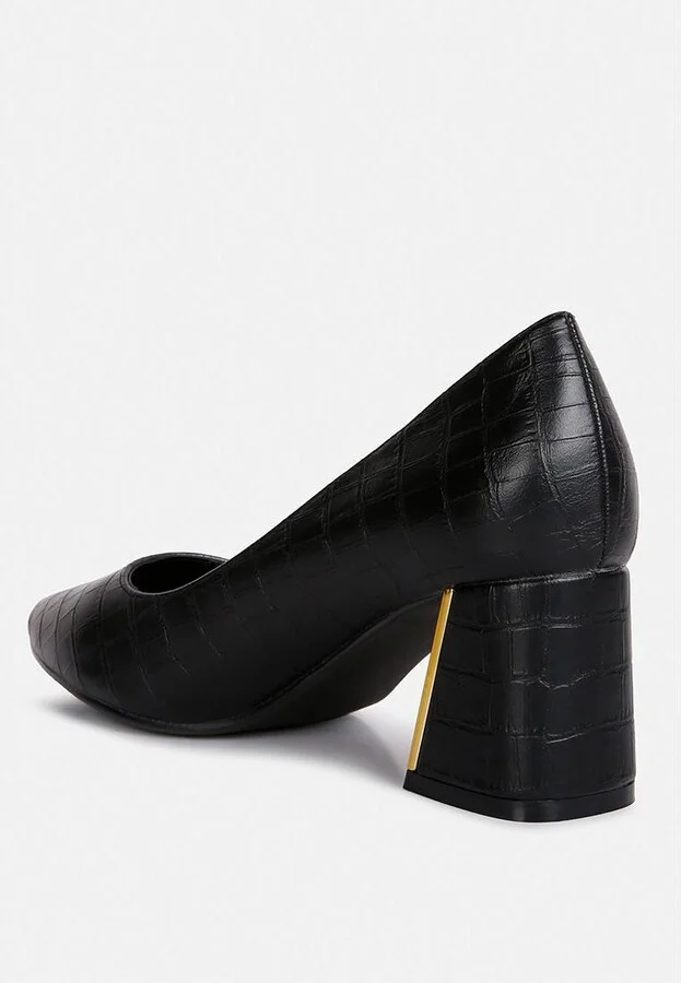 Emersyn Croc Block Heel Pump - Image 4