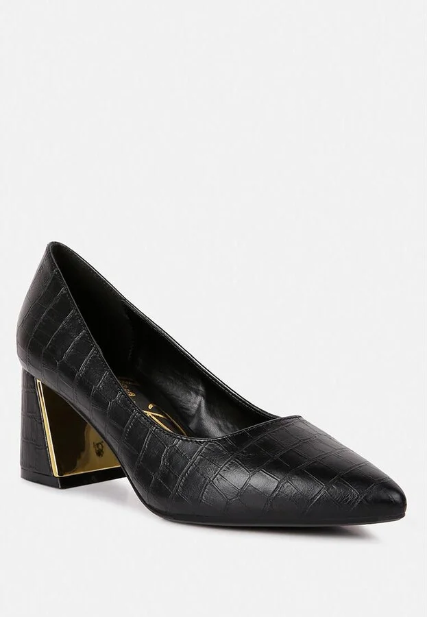 Emersyn Croc Block Heel Pump - Image 5