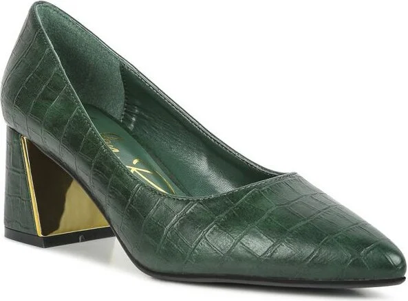 Emersyn Croc Block Heel Pump Shoes Women - Image 2