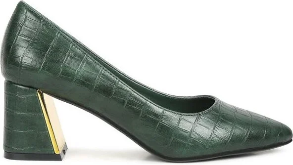 Emersyn Croc Block Heel Pump Shoes Women