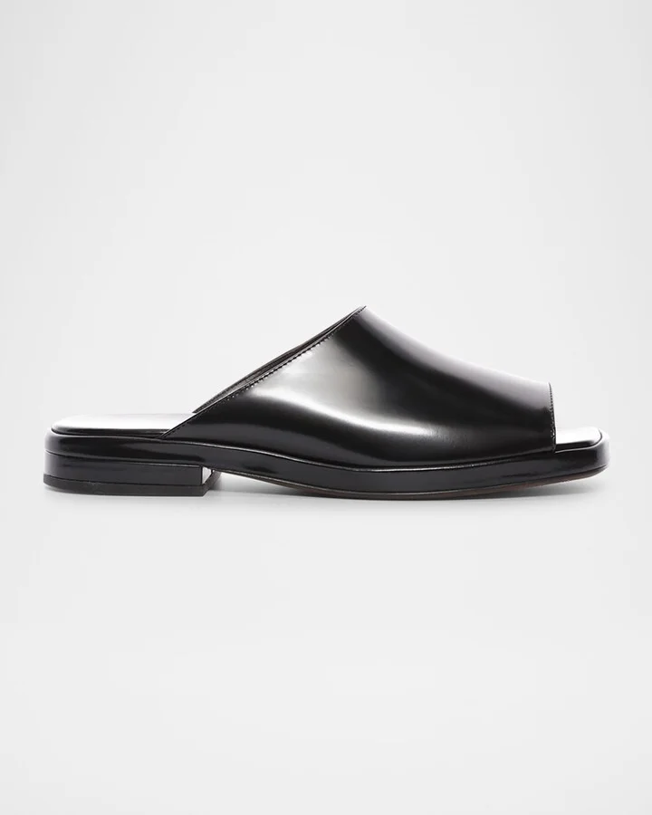 Emi Leather Flat Mule Sandals