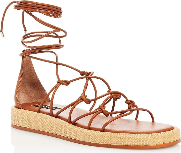 Emil Womens Leather Strappy Gladiator Sandals