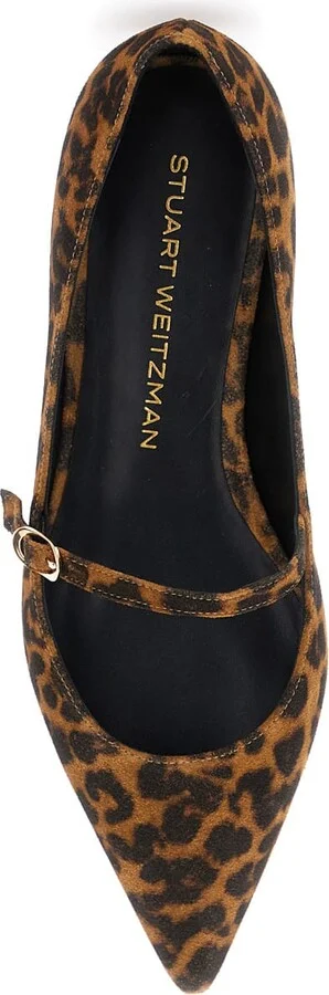 'emilia' Brown Ballet Shoes With Adjustable Strap Closure And All-over Leopard Motif In Suede Woman - Image 4