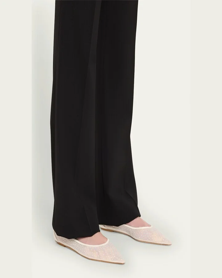 Emilia Crystal Mesh Ballerina Flats - Image 2