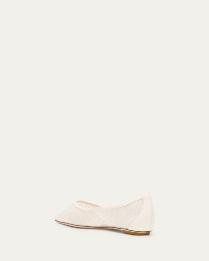 Emilia Crystal Mesh Ballerina Flats - Image 3