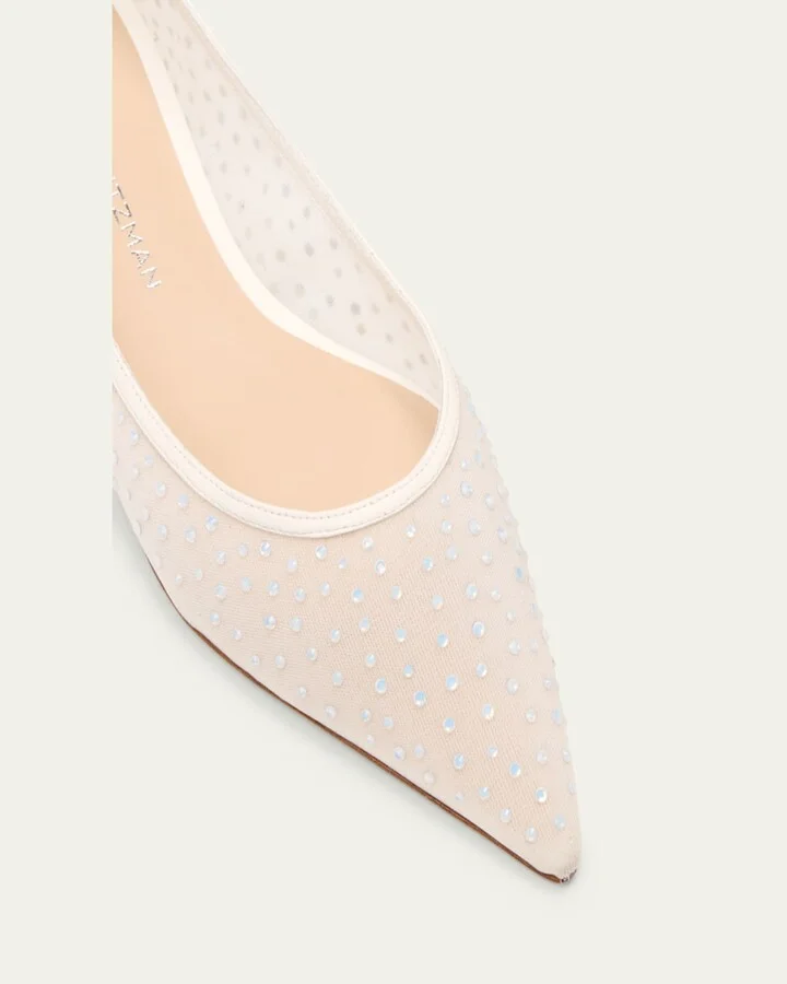 Emilia Crystal Mesh Ballerina Flats - Image 5