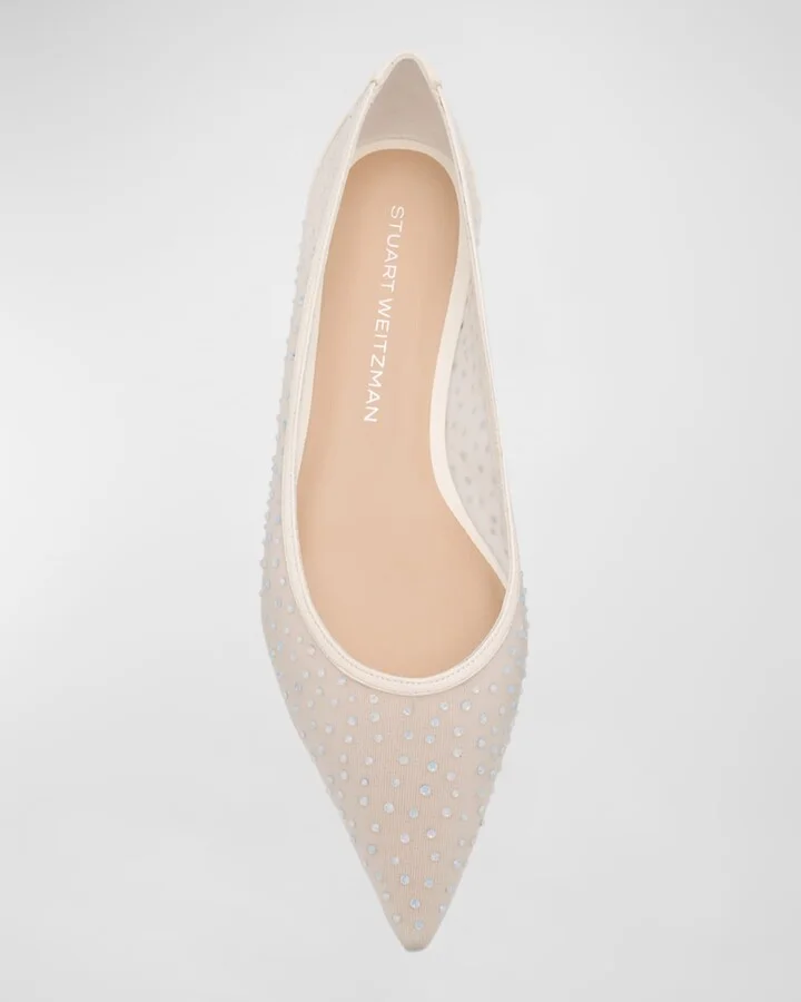 Emilia Crystal Mesh Ballerina Flats - Image 5