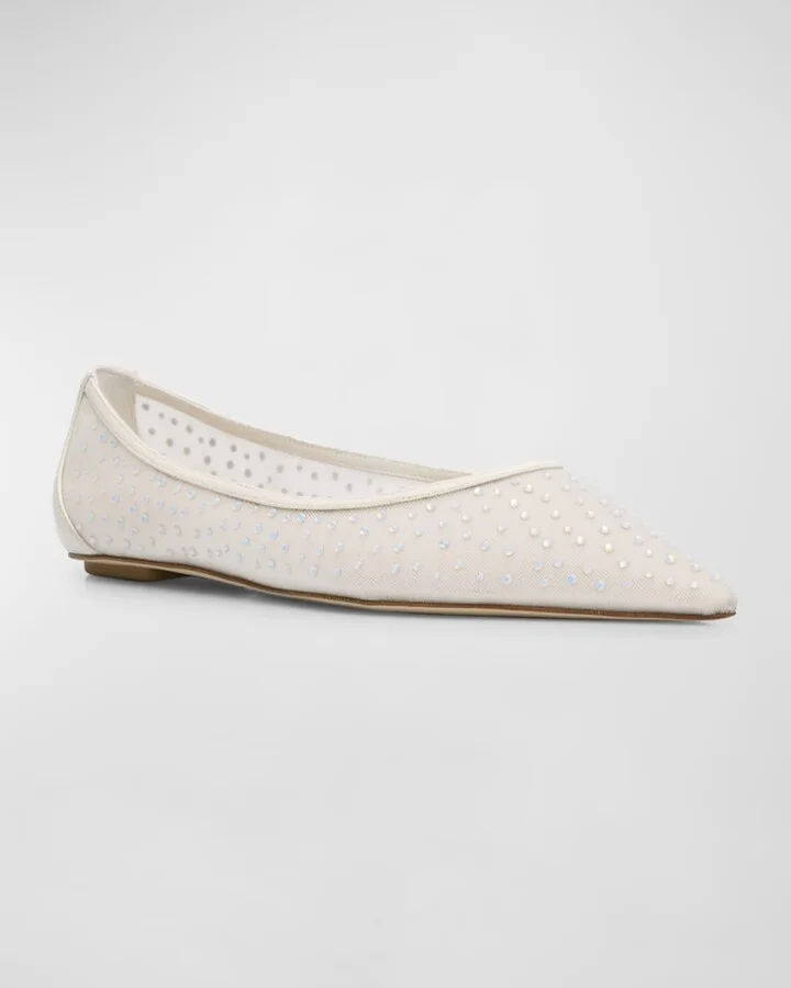 Emilia Crystal Mesh Ballerina Flats - Image 6