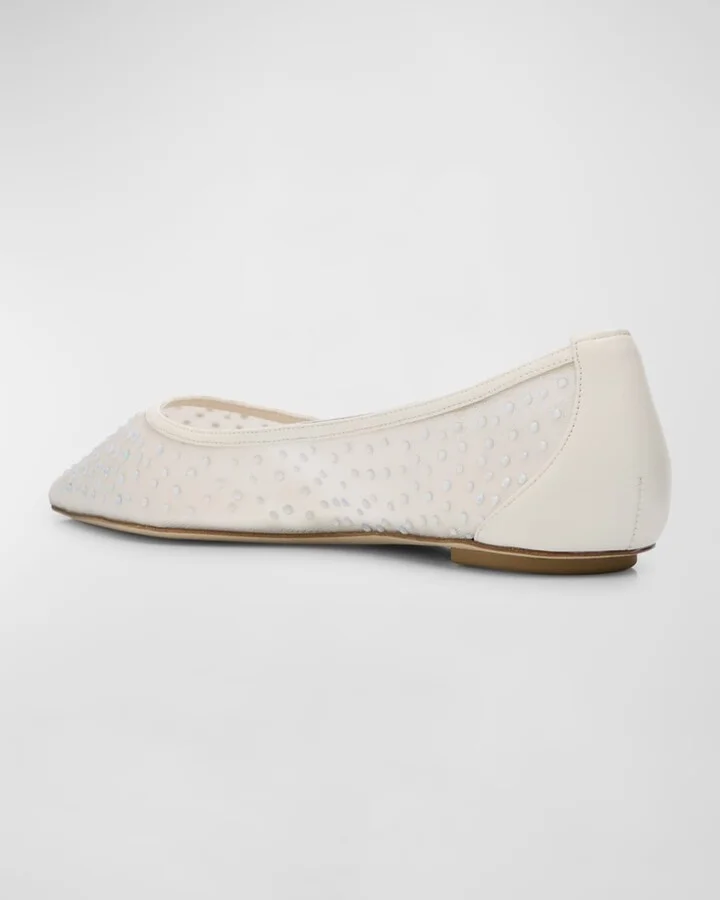 Emilia Crystal Mesh Ballerina Flats - Image 9