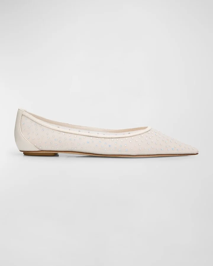 Emilia Crystal Mesh Ballerina Flats