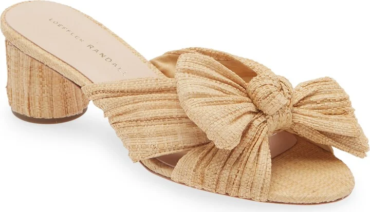 Emilia Knot Raffia Slide Sandal