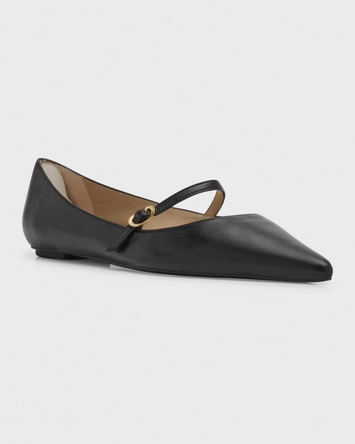 Emilia Leather Mary Jane Ballerina Flats - Image 3