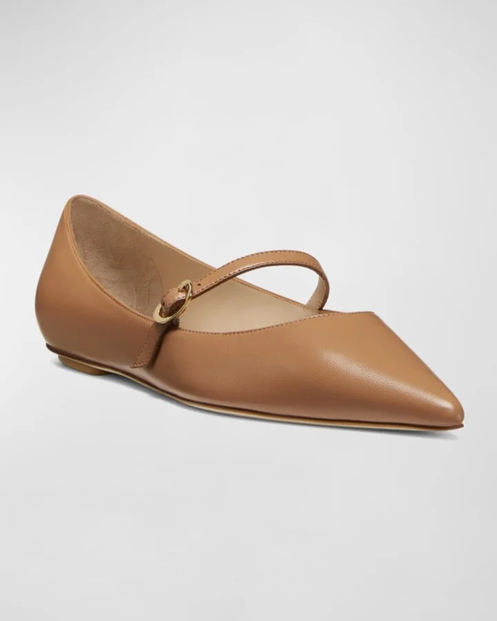 Emilia Leather Mary Jane Ballerina Flats - Image 7
