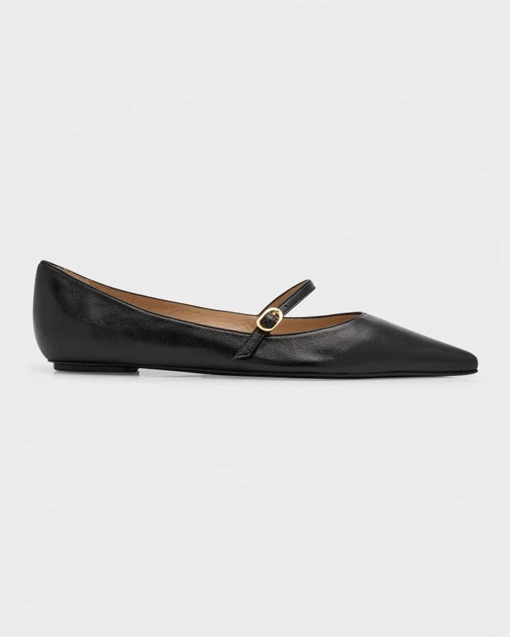 Emilia Leather Mary Jane Ballerina Flats