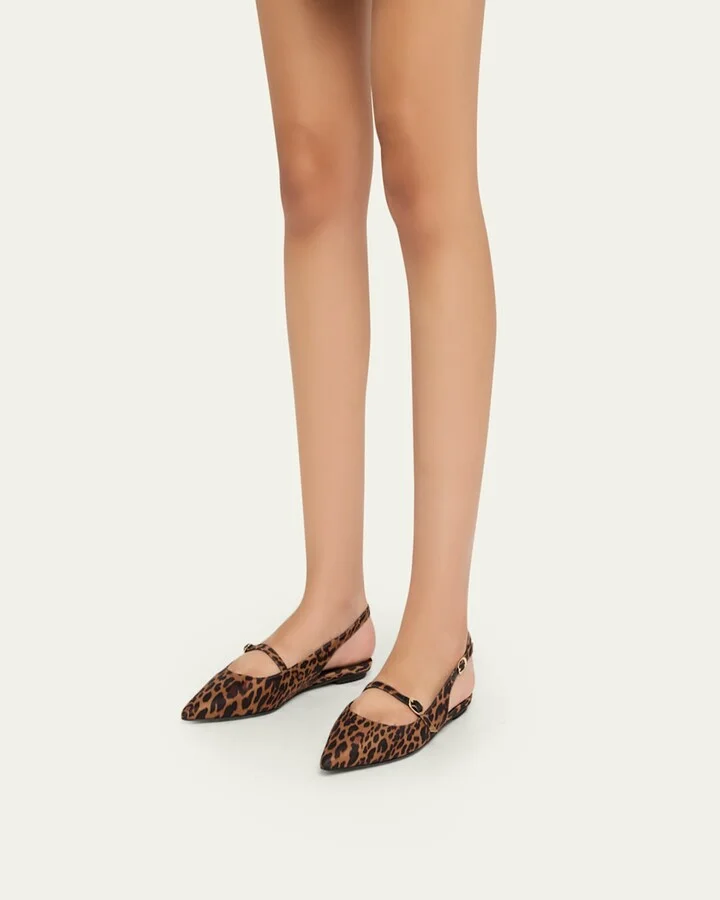 Emilia Leopard Mary Jane Slingback Ballerina Flats - Image 3