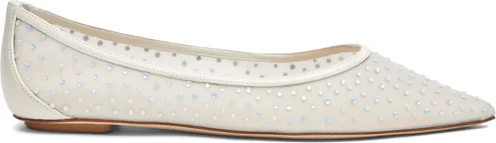 Emilia mesh crystal-embelished ballerina shoes