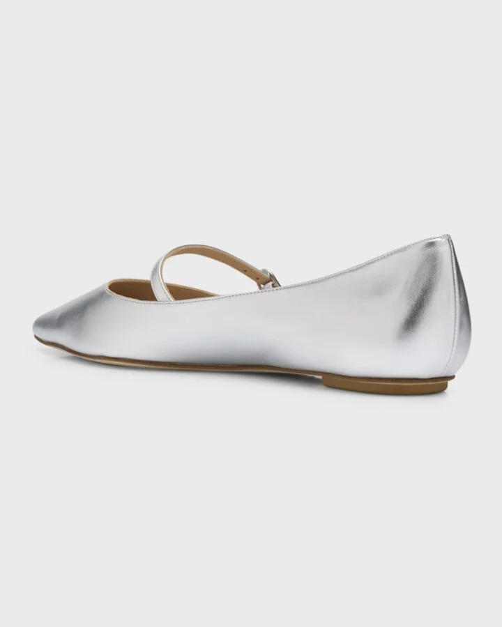 Emilia Metallic Mary Jane Ballerina Flats - Image 6