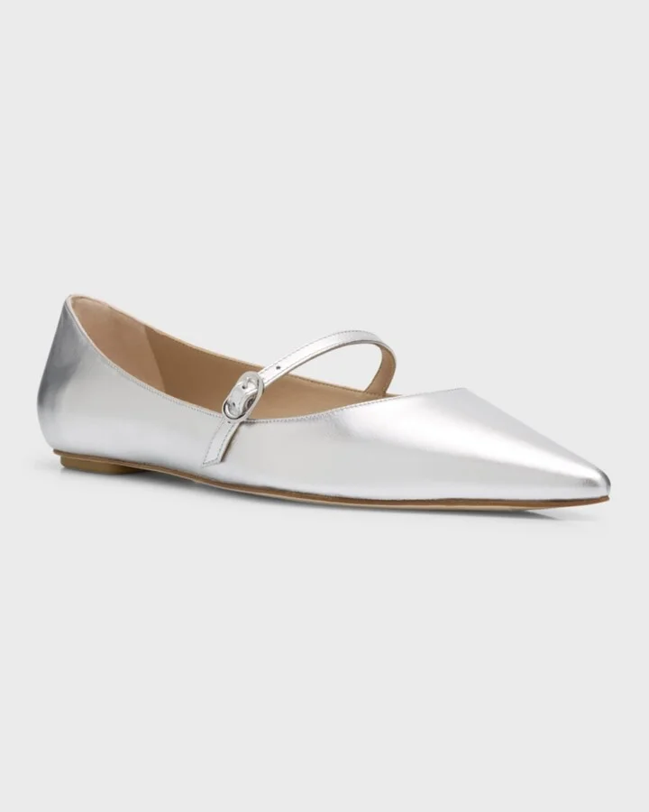Emilia Metallic Mary Jane Ballerina Flats - Image 7