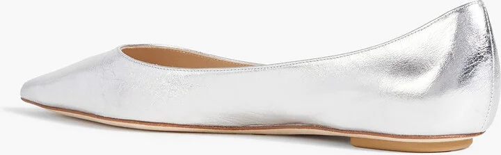 Emilia metallic textured-leather point-toe flats - Image 3