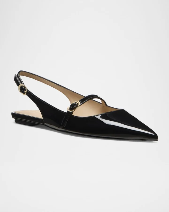 Emilia Patent Mary Jane Slingback Ballerina Flats - Image 2