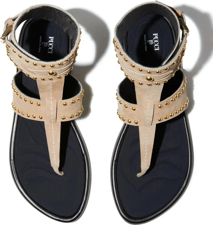 Emilia stud-embellished flat sandals - Image 3