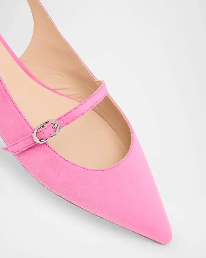 Emilia Suede Mary Jane Slingback Ballerina Flats - Image 2