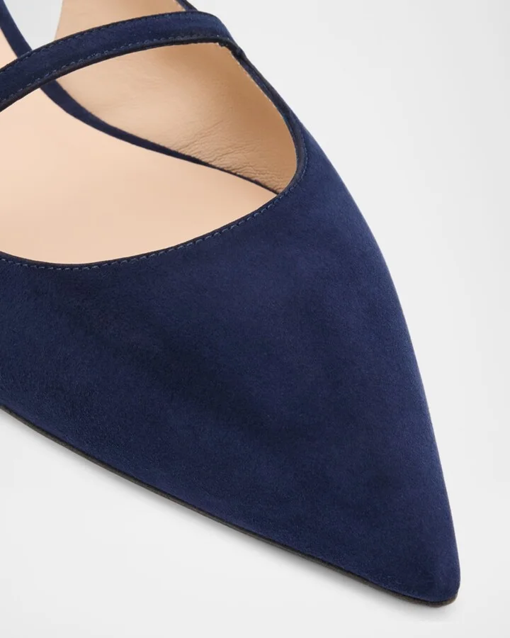 Emilia Suede Mary Jane Slingback Ballerina Flats - Image 9