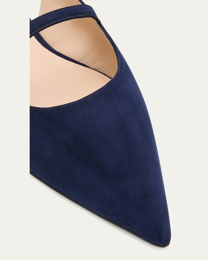 Emilia Suede Mary Jane Slingback Ballerina Flats - Image 2