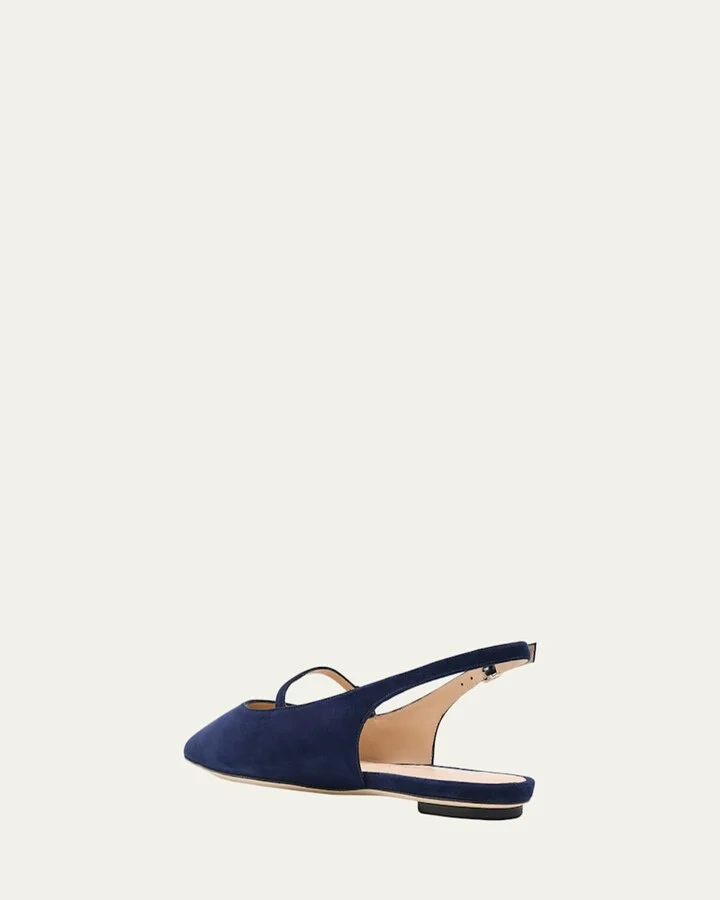 Emilia Suede Mary Jane Slingback Ballerina Flats - Image 4