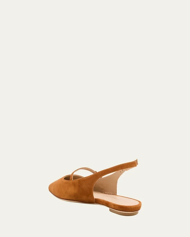 Emilia Suede Mary Jane Slingback Ballerina Flats - Image 6