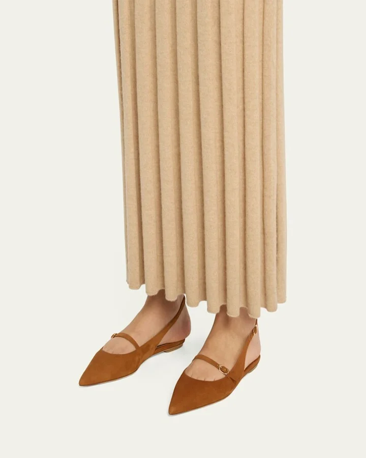 Emilia Suede Mary Jane Slingback Ballerina Flats - Image 7