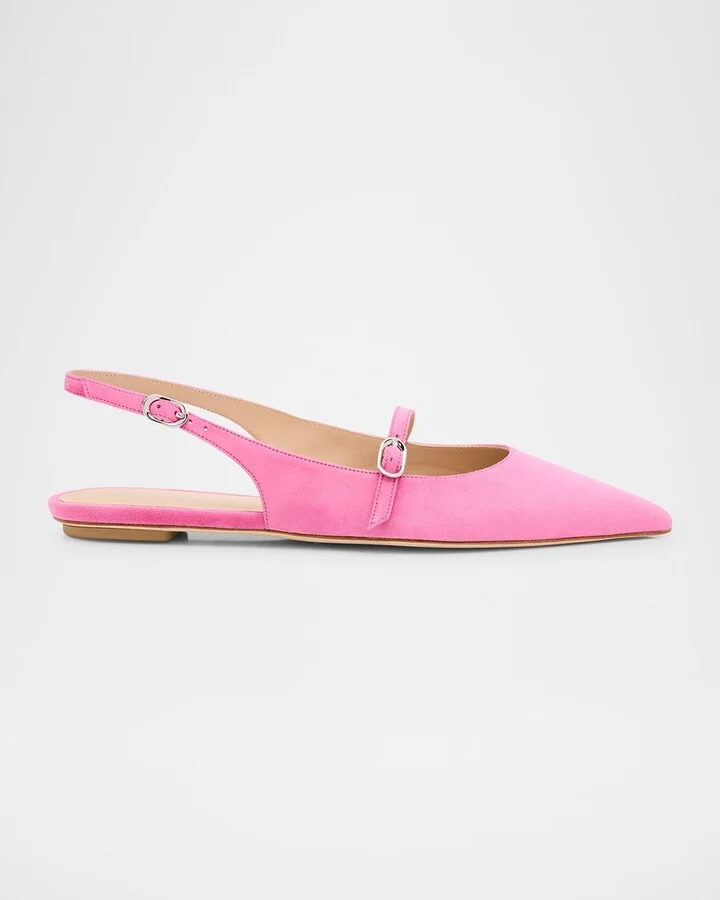 Emilia Suede Mary Jane Slingback Ballerina Flats
